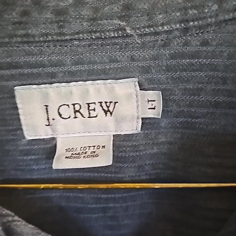 Men's J Crew distressed and worn in long sleeve corduroy shirt size large tall - Picture 2 of 8